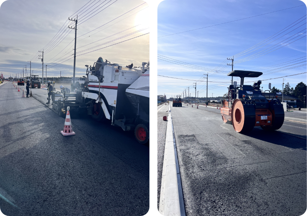 舗装工事の様子